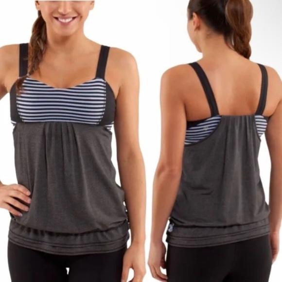 Lululemon back on track built in bra drawcord bottom hem tank top - Picture 3 of 16